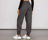 Pantalon de jogging à carreaux taille haute pour rester élégant